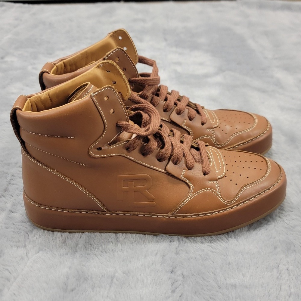 Ralph Lauren Purple Label Shoes 8.5 Jaemyn‎ Calf Skin Leather High Top Sneakers